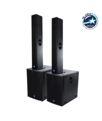 GloboStar® FDB K806+K118BAS 98027-98028-SET PA Column System - Ενεργό Αυτοενισχυόμενο Σετ Ηχείων & Subwoofer Column Κολωνάτο με Ψηφιακό Ενισχυτή SA2.68 AC 220V-50-60Hz -1200W RMS-4Ω + 960W RMS-6Ω (8640W Peak) - IP20 - Μαύρο - Σετ 4 Τεμαχίων